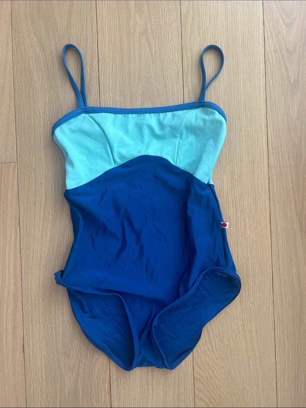 Yumiko two tone blue camisole leotard
